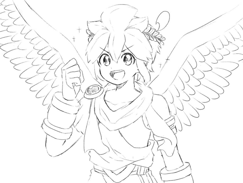 pit (kid icarus and 1 more) drawn by waffuum