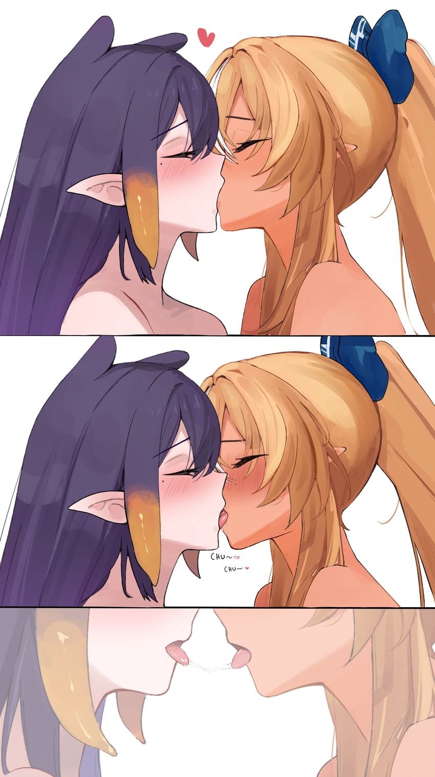 ninomae ina'nis and shiranui flare (hololive and 1 more) drawn by ku_roiko