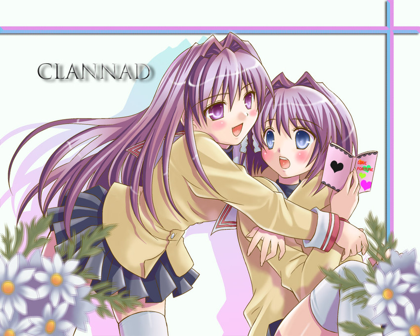 fujibayashi kyou and fujibayashi ryou (clannad) drawn by mako_(lovely_panda_house)