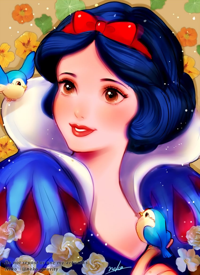 snow white (snow white and the seven dwarfs) drawn by nyamunekonabe