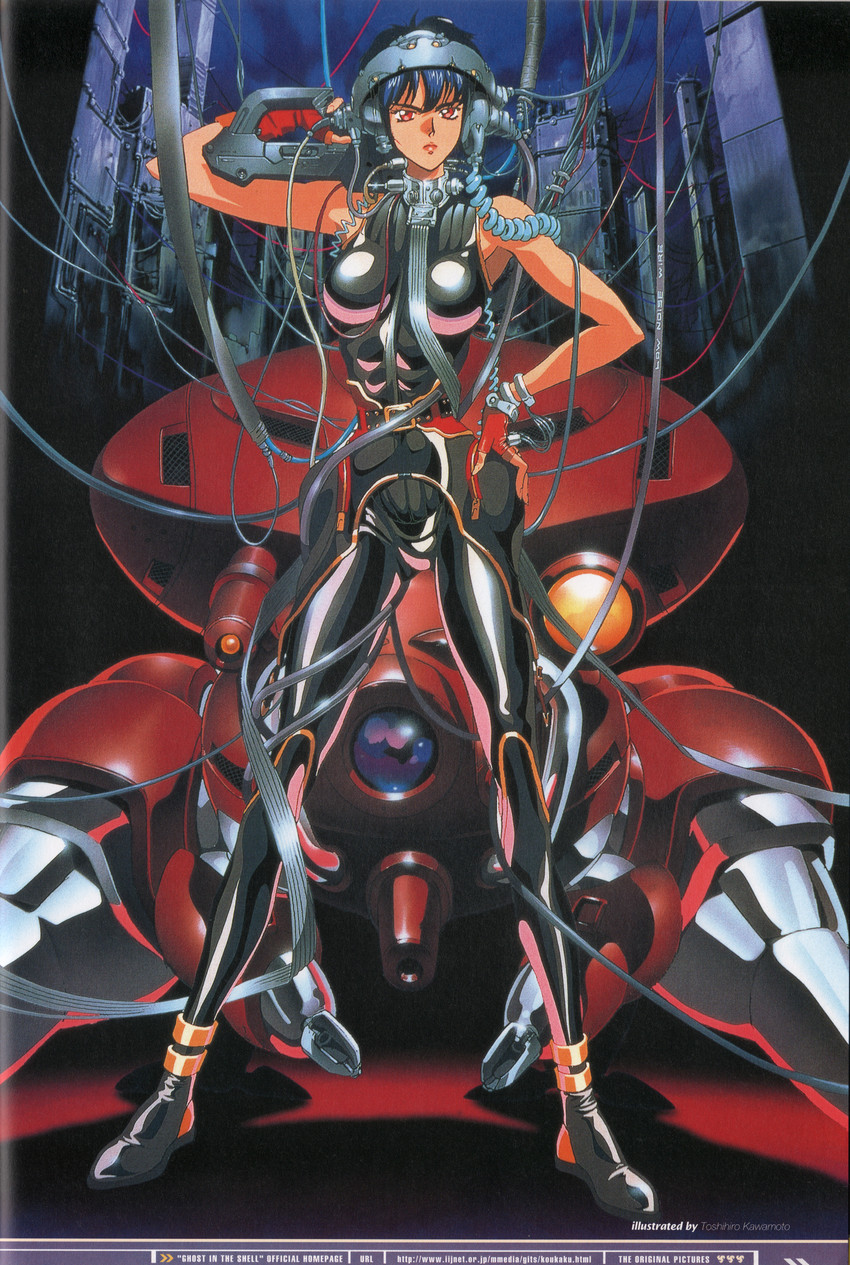 kusanagi motoko and fuchikoma (ghost in the shell) drawn by kawamoto_toshihiro