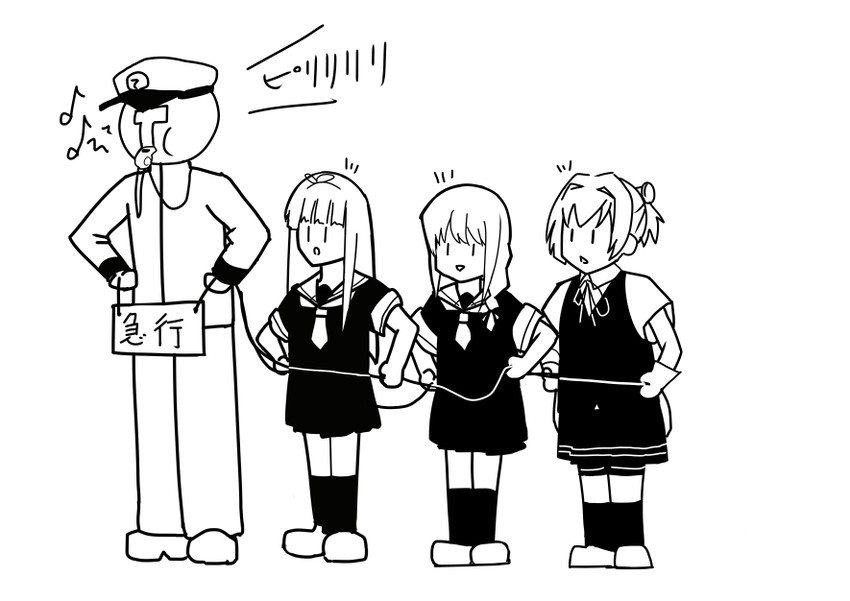 admiral, shigure, yuudachi, and shiranui (kantai collection) drawn by kozy