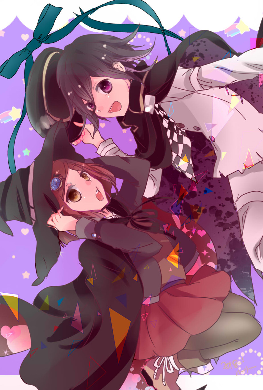 oma kokichi and yumeno himiko (danganronpa and 1 more) drawn by harry_(arupaka84)