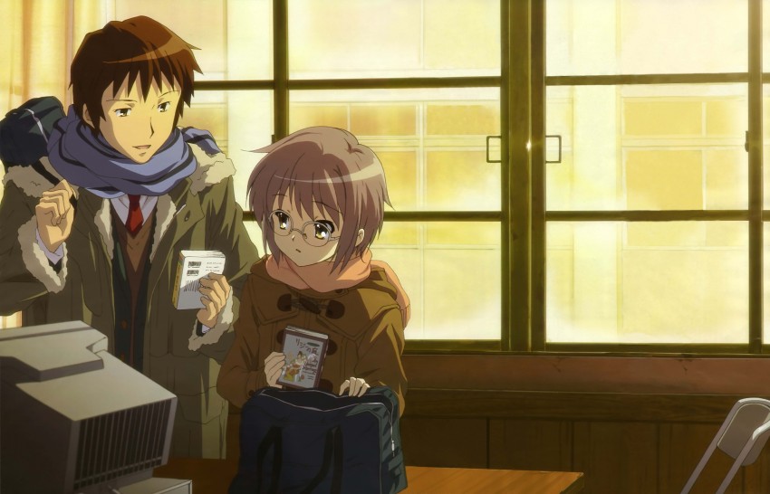 nagato yuki and kyon (suzumiya haruhi no yuuutsu and 1 more) drawn by ikeda_shouko