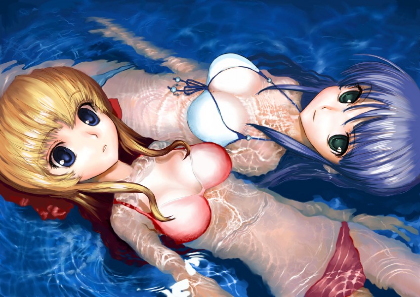 feena fam earthlight and sendou erika (yoake mae yori ruri iro na and 2 more) drawn by mocha_(snowflake)