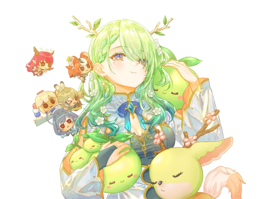 ouro kronii, nanashi mumei, hakos baelz, ceres fauna, irys, and 8 more (hololive and 1 more) drawn by anversailles
