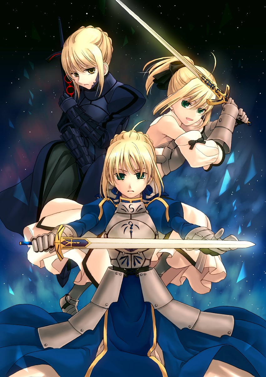 artoria pendragon, saber, saber alter, and saber lily (fate and 1 more) drawn by momo_(gomenne)