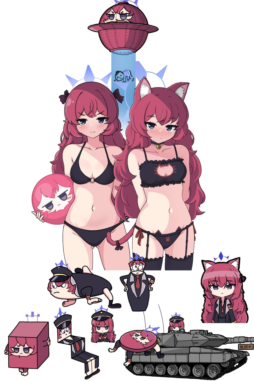 sensei, doodle sensei, iroha, and dai-manji (blue archive and 2 more) drawn by hrna