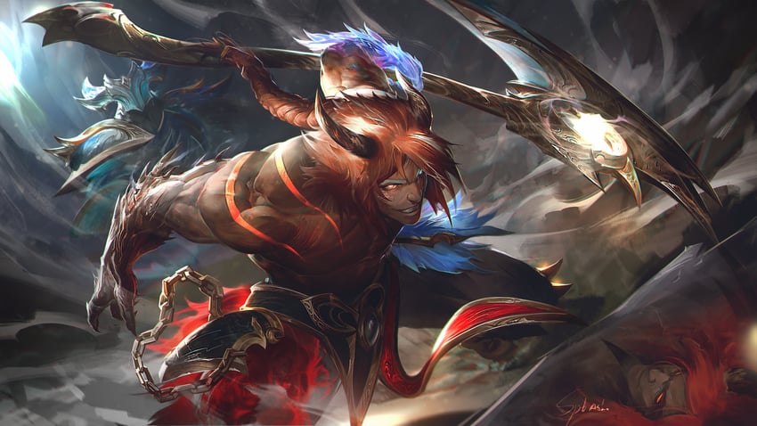 kayn and nightbringer kayn (league of legends) drawn by wutu_(1183238220)
