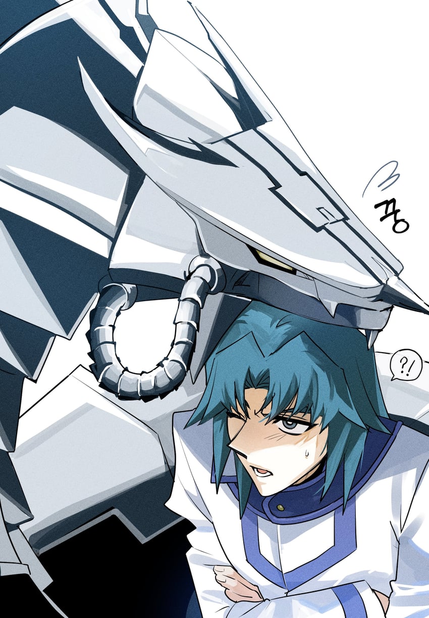 marufuji ryo and cyber dragon (yu-gi-oh! and 1 more) drawn by baekhk2