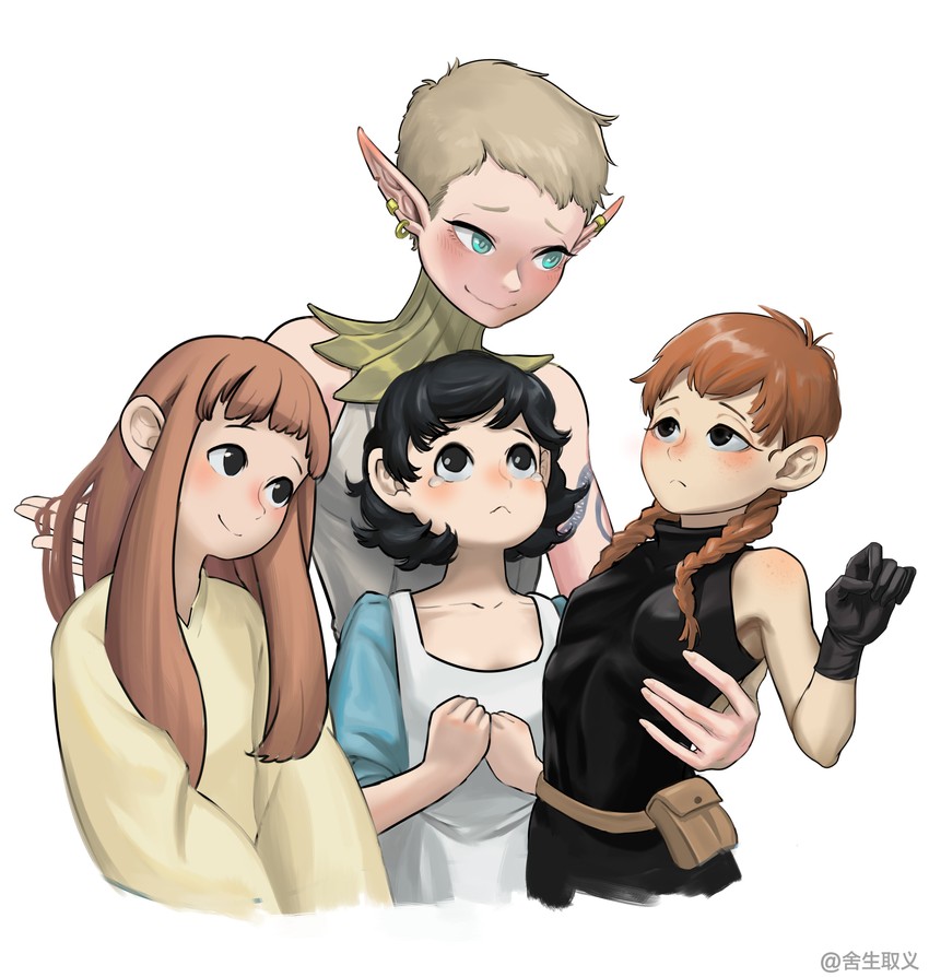 otta, mayjack, fullertom, and packpatty (dungeon meshi) drawn by seshengquyi