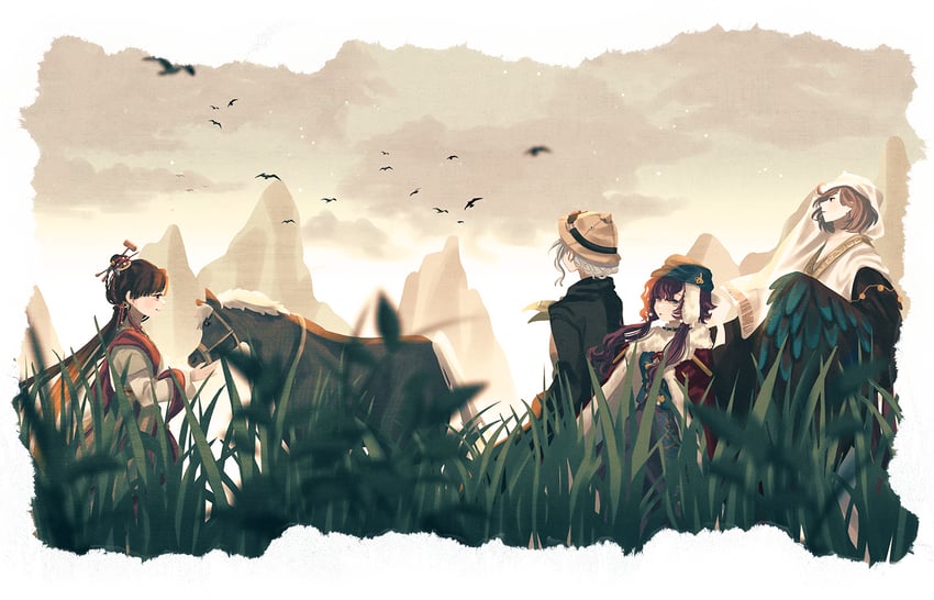 jiu niangzi, getian, yenisei, and bessmert (reverse:1999) drawn by tn_kn1000