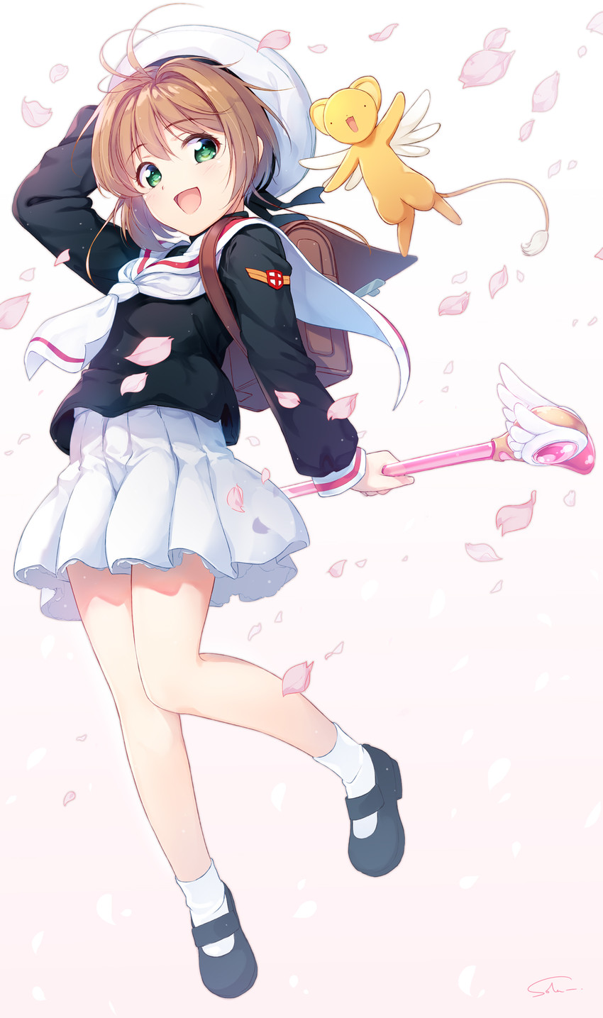 kinomoto sakura and kero (cardcaptor sakura) drawn by nijihashi_sora