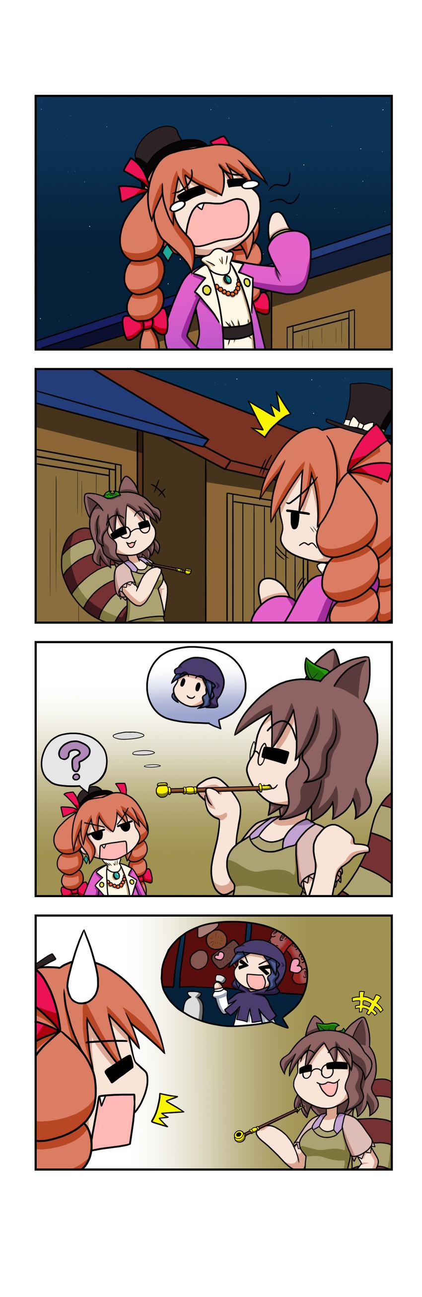 kumoi ichirin, futatsuiwa mamizou, and yorigami jo'on (touhou) drawn by rakugaki-biyori