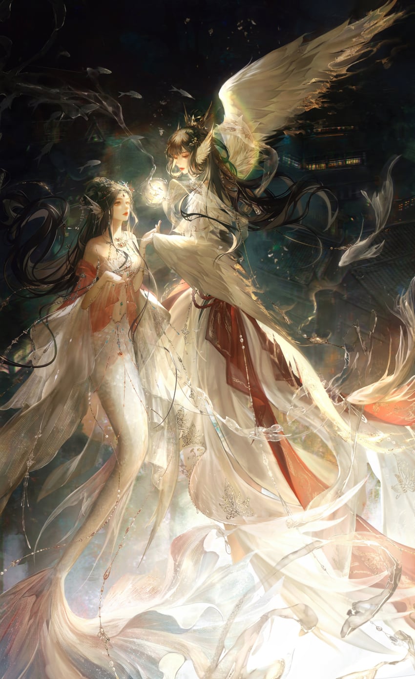 lustrous halo and beads of love (nikki and 1 more) drawn by jiaopiupiu
