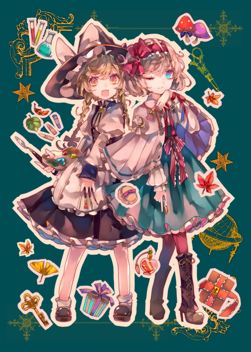 kirisame marisa and alice margatroid (touhou) drawn by cha_goma