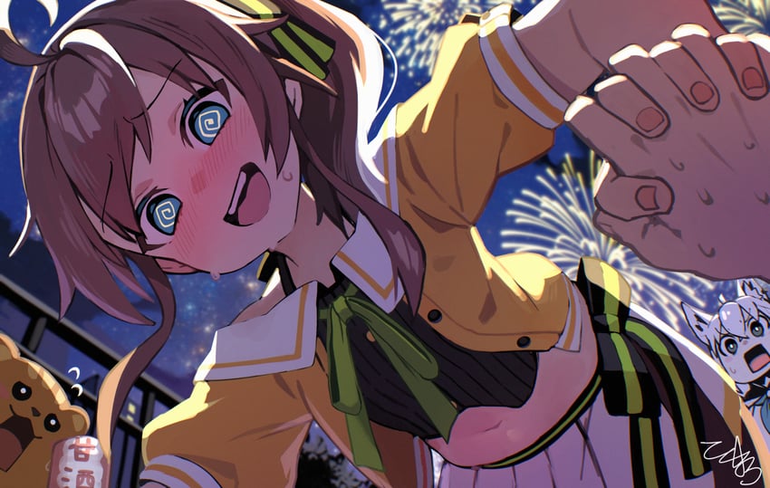 shirakami fubuki, natsuiro matsuri, and matsurisu (hololive) drawn by tokumaro