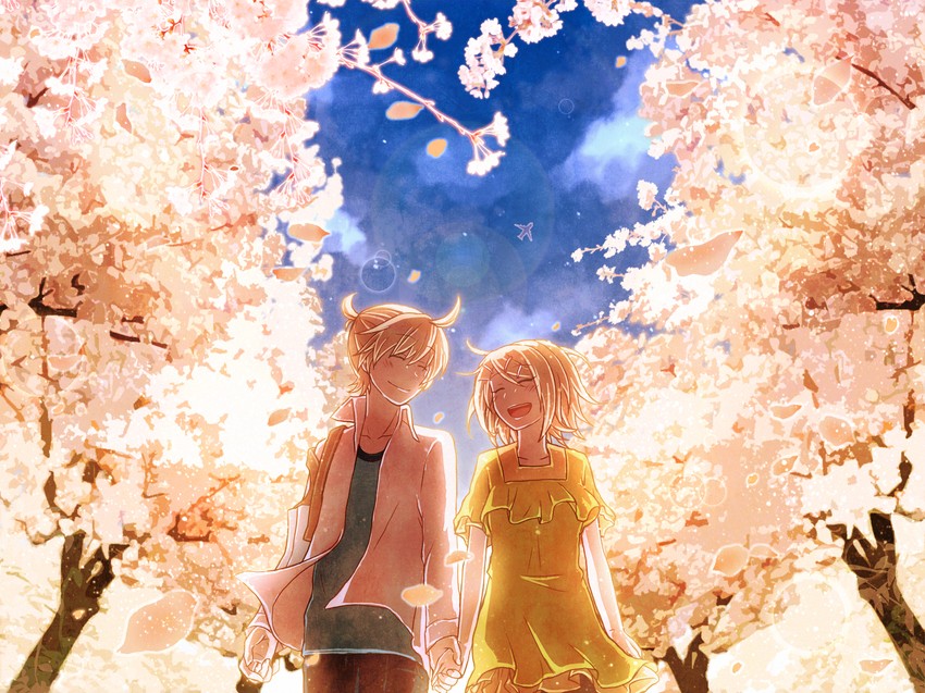 kagamine rin and kagamine len (vocaloid) drawn by nocho