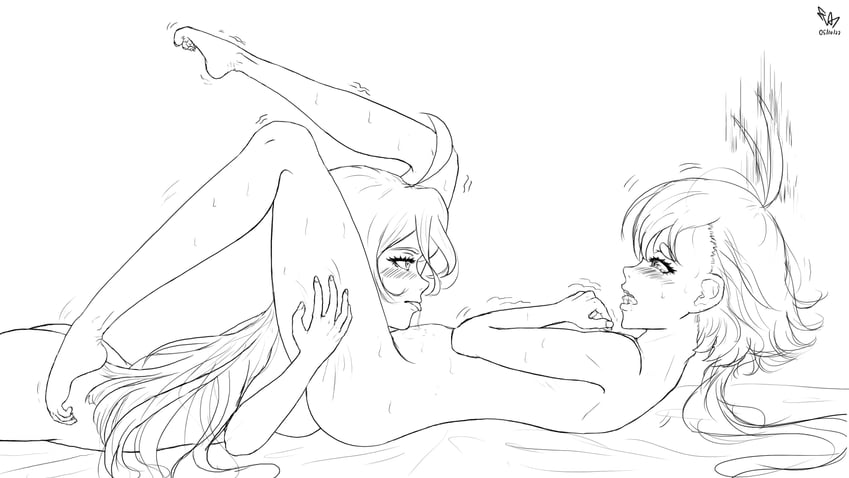 suletta mercury and miorine rembran (gundam and 1 more) drawn by vanille_altzy