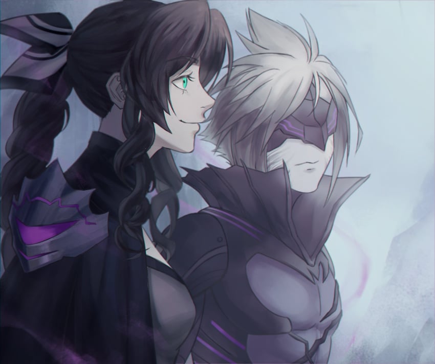 cloud strife and aerith gainsborough (final fantasy and 2 more) drawn by liunennim