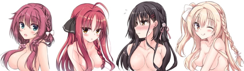 shiki natsume, yarai miu, maniwa roka, and shirley warwick (senren banka and 4 more) drawn by igarashi_kenji