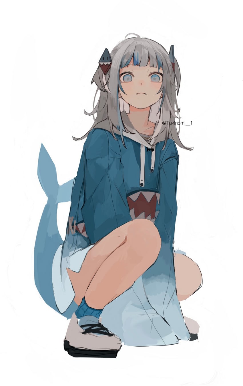 gawr gura (hololive and 1 more) drawn by za_(user_hrdd3775)