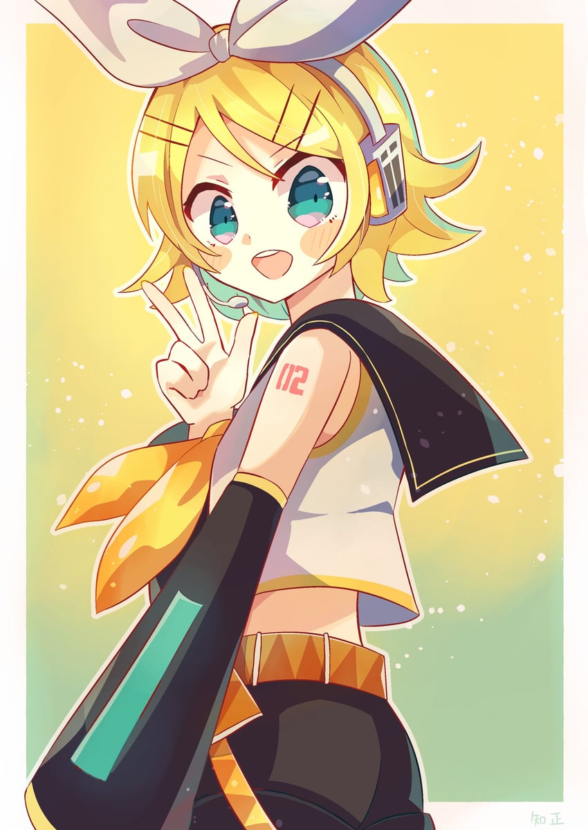 kagamine rin (vocaloid) drawn by tomomasa_(coralsea23)