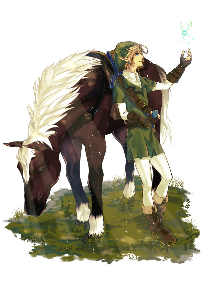 link, navi, and epona (the legend of zelda and 1 more) drawn by vient