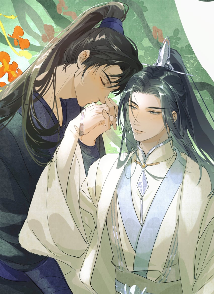 chu wanning and mo ran (erha he tadebai mao shizun) drawn by bacteriashintaro