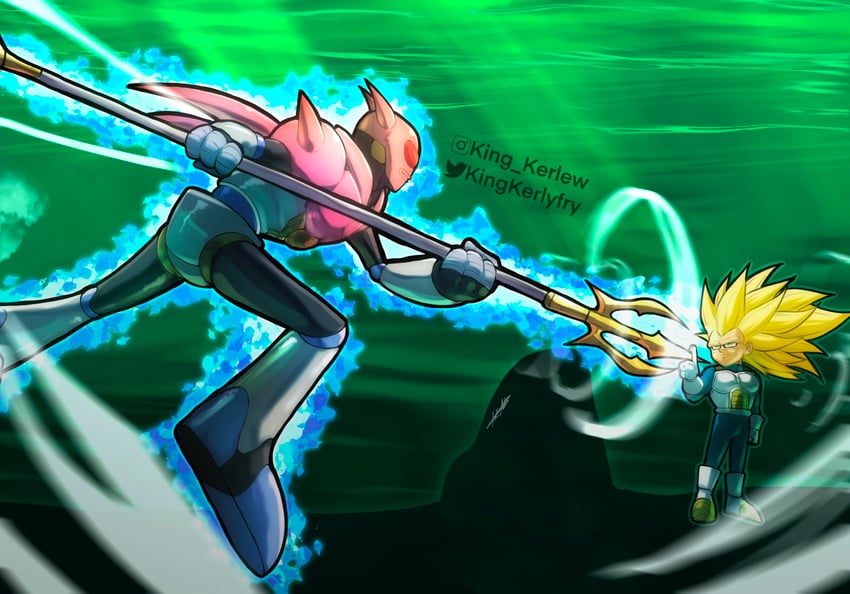 vegeta and tamagami number 2 (dragon ball and 1 more) drawn by kingkerlyfry
