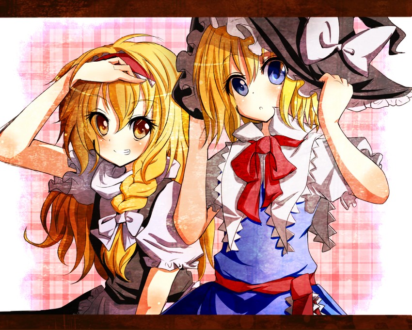 kirisame marisa and alice margatroid (touhou) drawn by sakura_(kasupi)