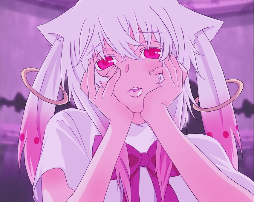kyubey and gasai yuno (mahou shoujo madoka magica) drawn by kuroi_(4378200)