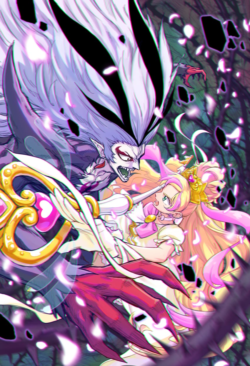 haruno haruka, cure flora, and close (precure and 1 more) drawn by itou_shin'ichi