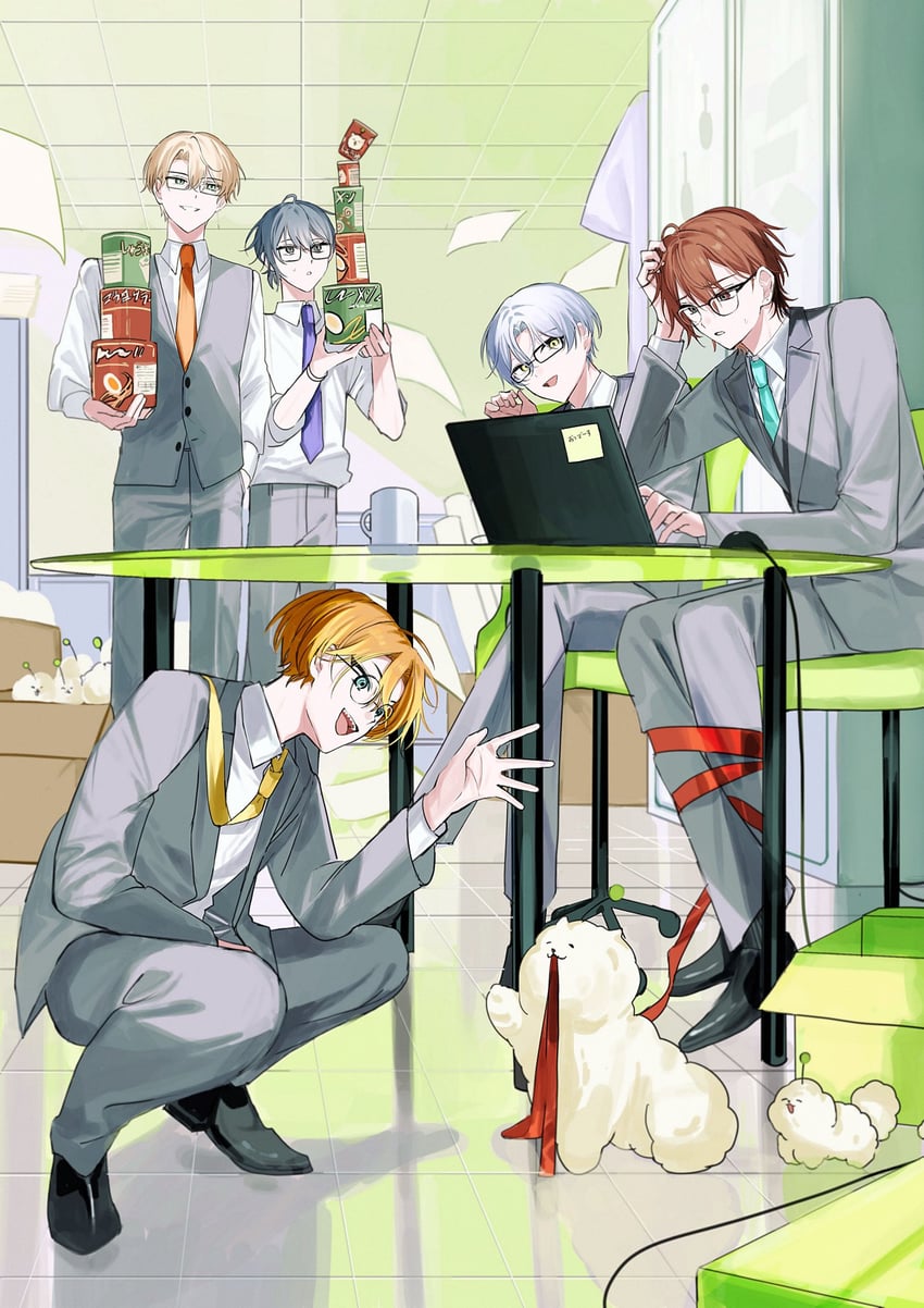 hachinoya nagi, oguro kafka, nishizono renga, isotake akuta, and kitakata raito (18trip) drawn by 22kolink