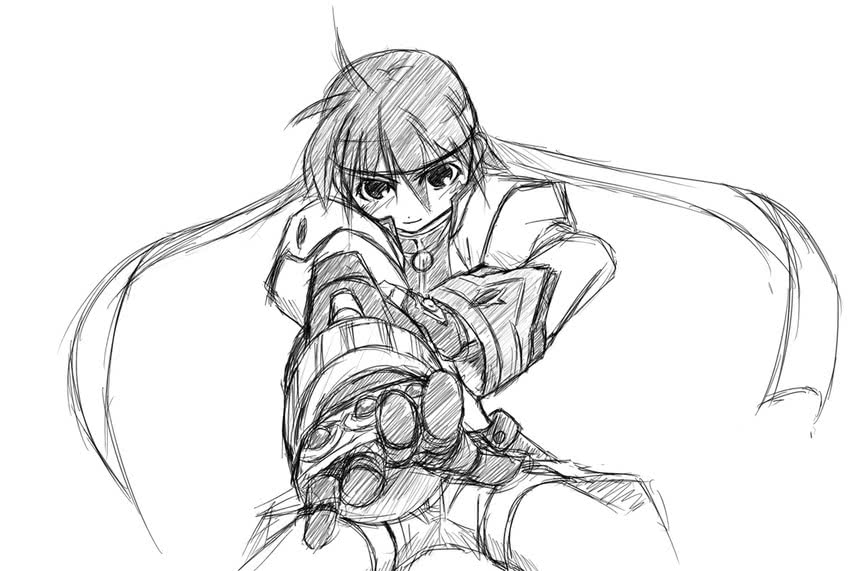 subaru nakajima and revolver knuckle (lyrical nanoha and 1 more) drawn by yuuka_(o.t.kingdom)