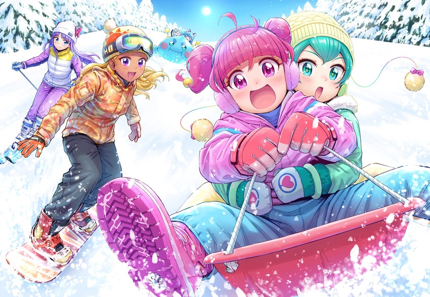 hagoromo lala, hoshina hikaru, yuni, kaguya madoka, amamiya elena, and 2 more (precure and 1 more) drawn by itou_shin'ichi
