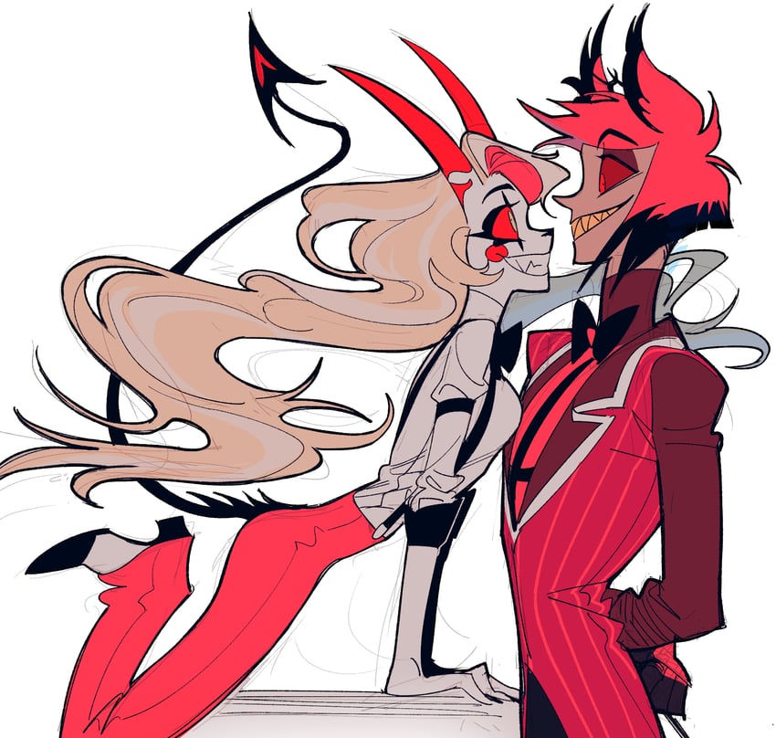 charlie morningstar and alastor (hazbin hotel) drawn by ratsays_squeak