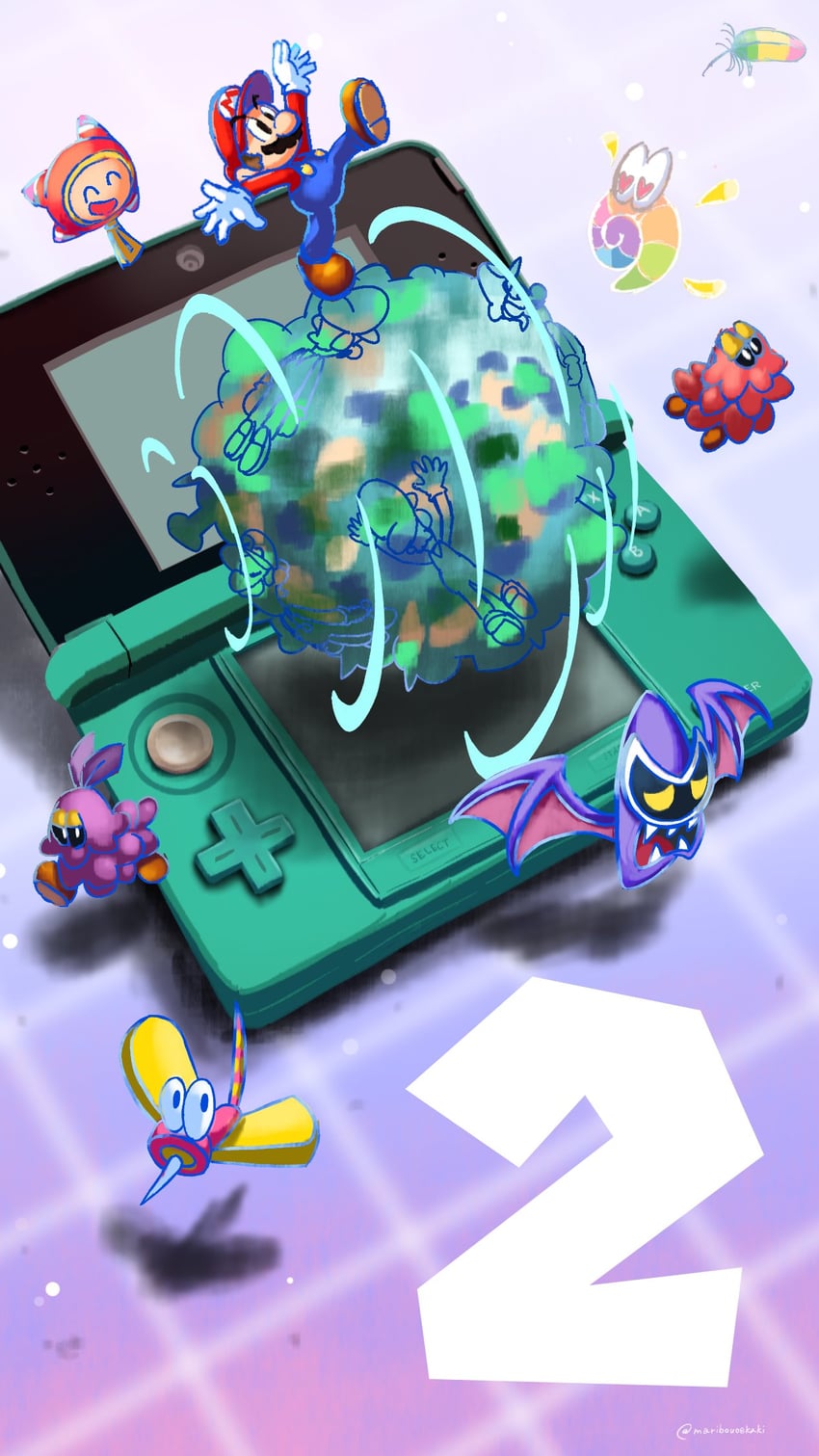 mario, luigi, prince dreambert, antasma, dreamcap captain, and 3 more (mario and 2 more) drawn by maribou_(supermaribou)