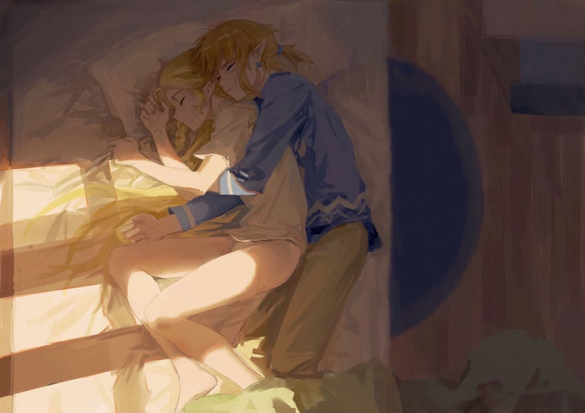 link and princess zelda (the legend of zelda and 1 more) drawn by ji_yuyun