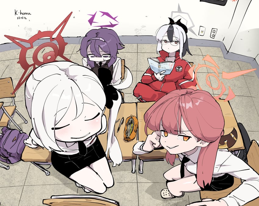 kayoko, aru, mutsuki, and haruka (blue archive) drawn by nangnangnang