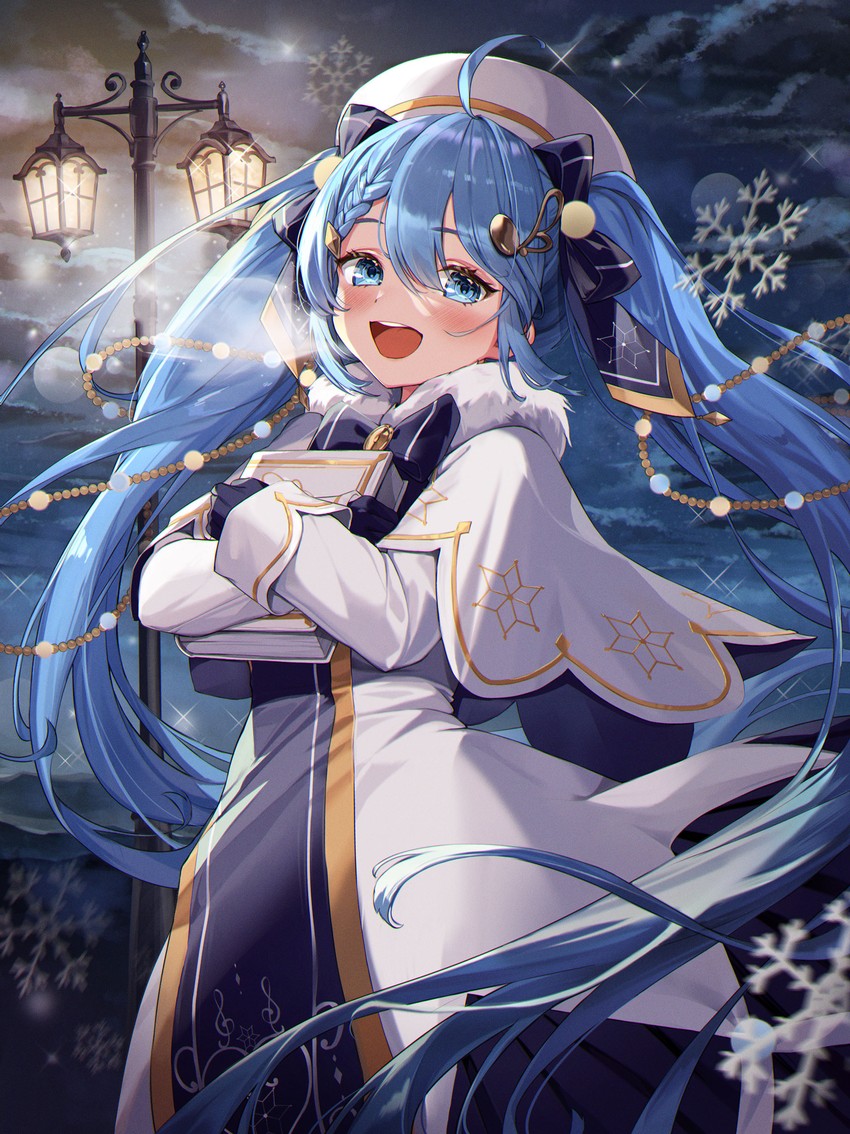 hatsune miku and yuki miku (vocaloid) drawn by kokko_(kokko3045)