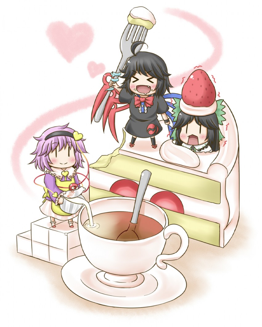 komeiji satori, reiuji utsuho, and houjuu nue (touhou) drawn by aonagi_ibane