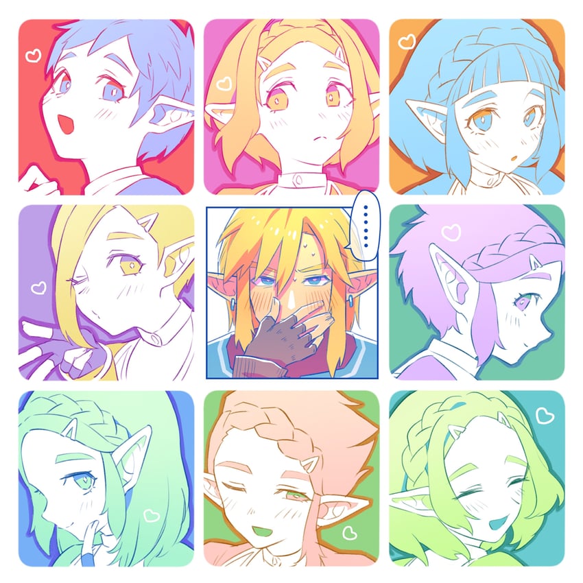 link and princess zelda (the legend of zelda and 1 more) drawn by nyakulz