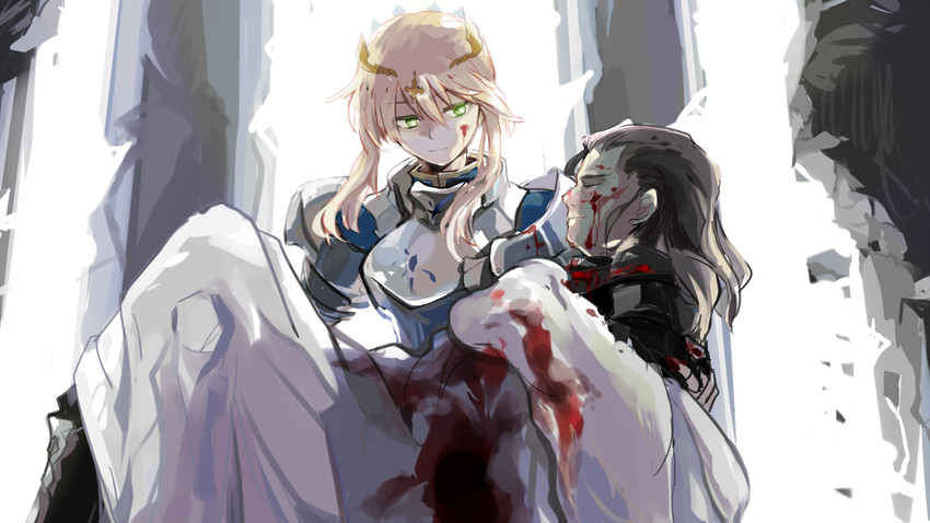 artoria pendragon, lion king, and agravain (fate and 1 more) drawn by tooduki_kichi