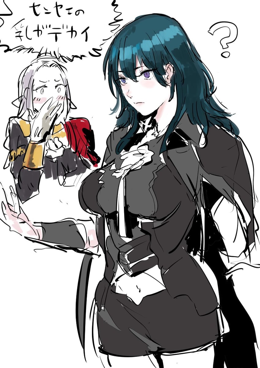 female byleth and edelgard von hresvelg (fire emblem and 1 more) drawn by osakana_(denpa_yun'yun)
