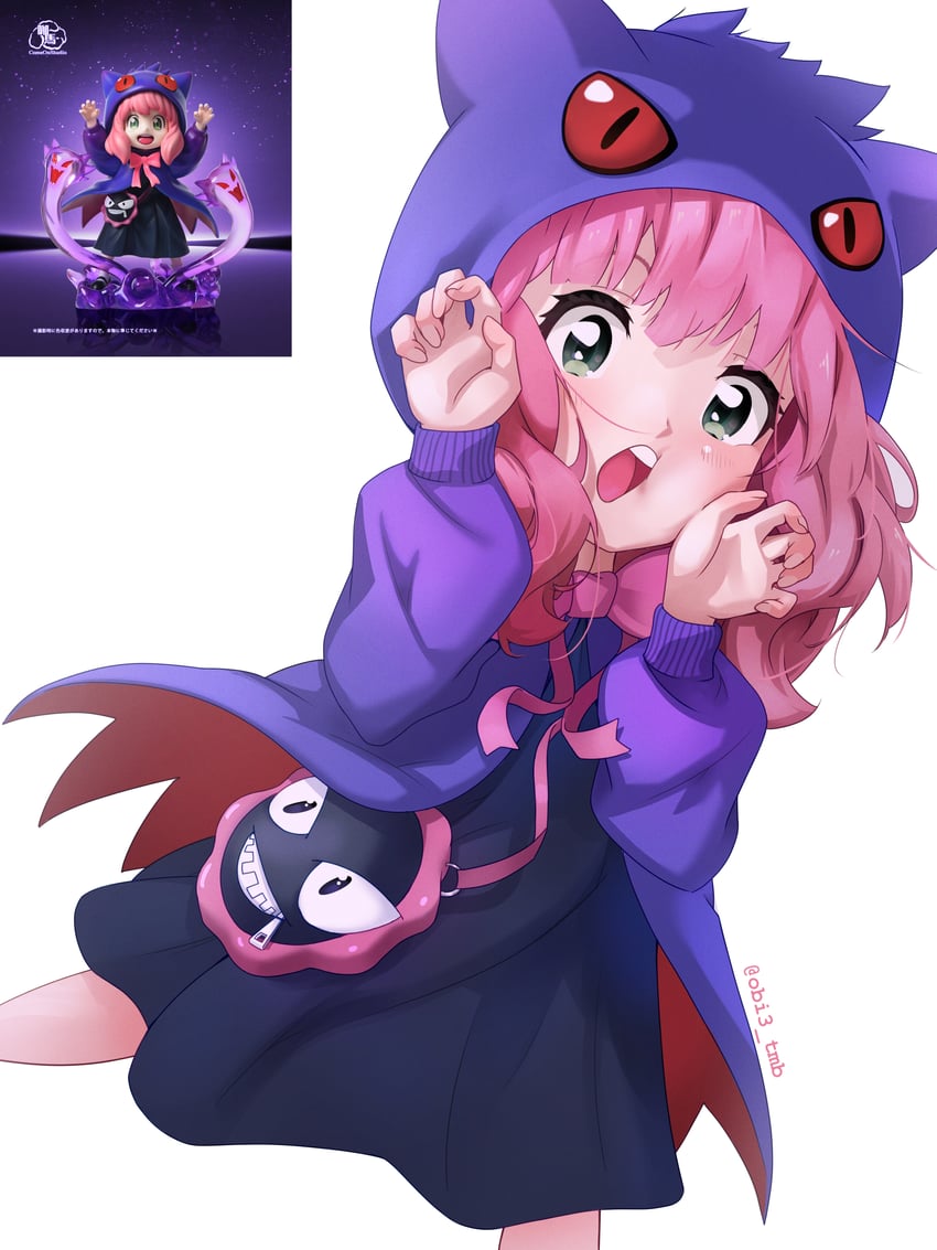anya, gengar, and gastly (pokemon and 1 more) drawn by obi3