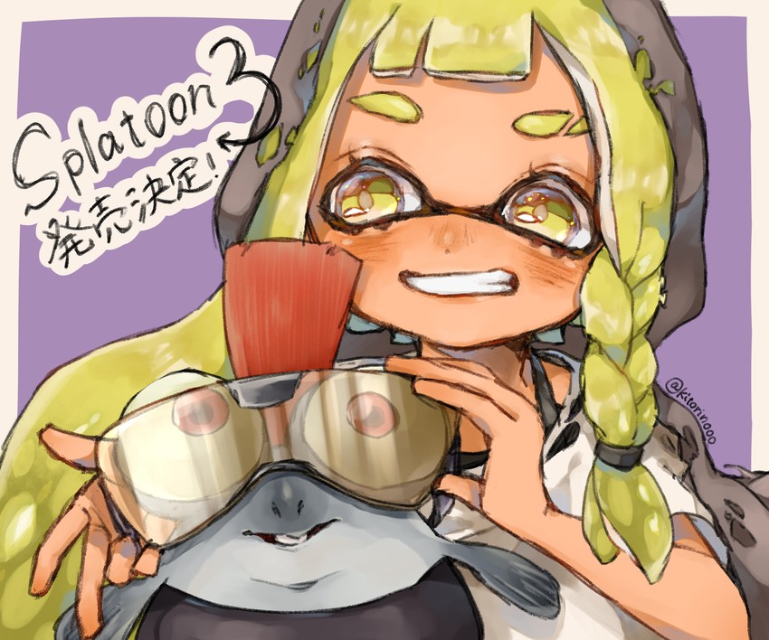 inkling player character, inkling girl, smallfry, and veronika (splatoon and 1 more) drawn by kitorino