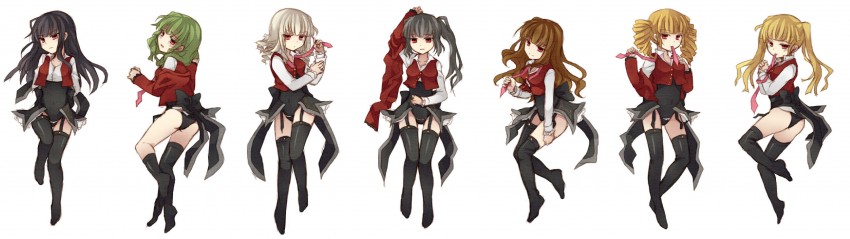 mammon, lucifer, asmodeus, beelzebub, belphegor, and 2 more (umineko no naku koro ni) drawn by kotoko_(oxxxo)