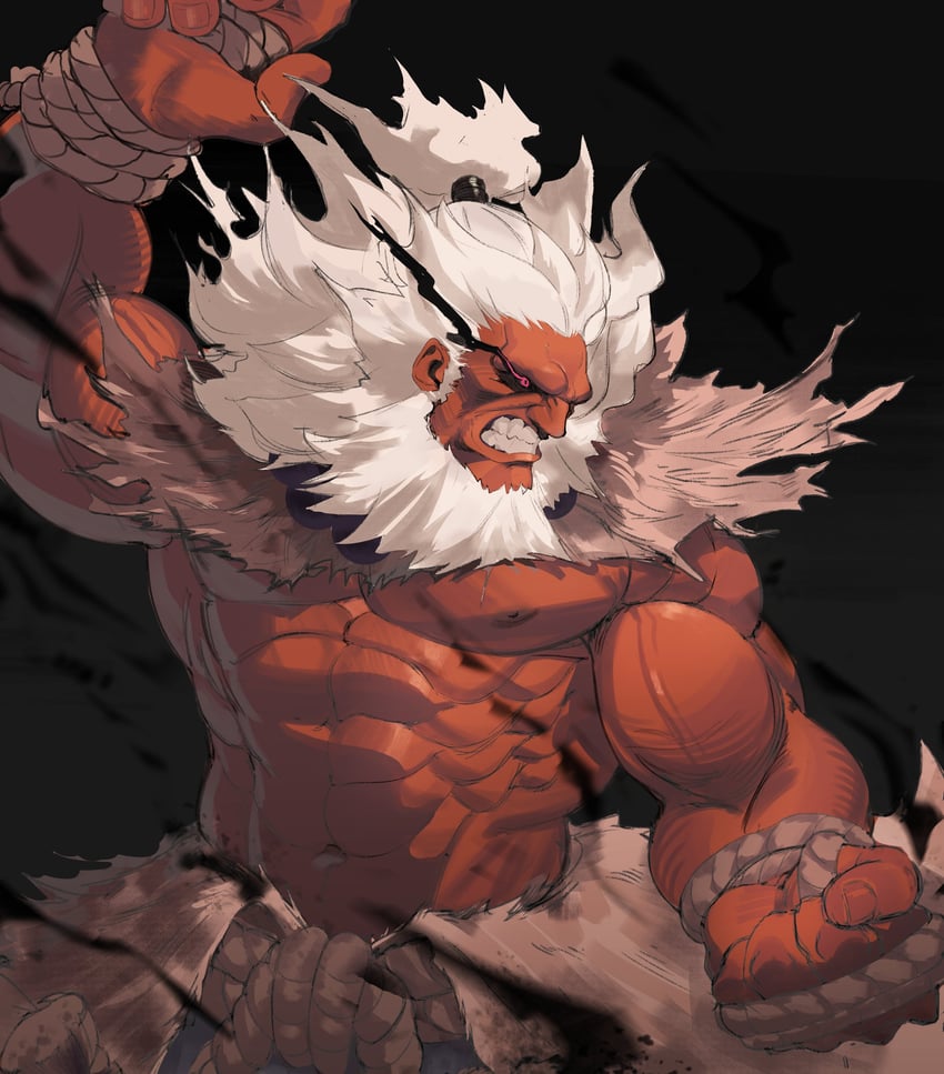 akuma (street fighter and 1 more) drawn by caprara