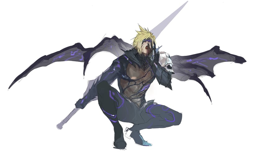 cloud strife (final fantasy and 2 more) drawn by yunnnnny